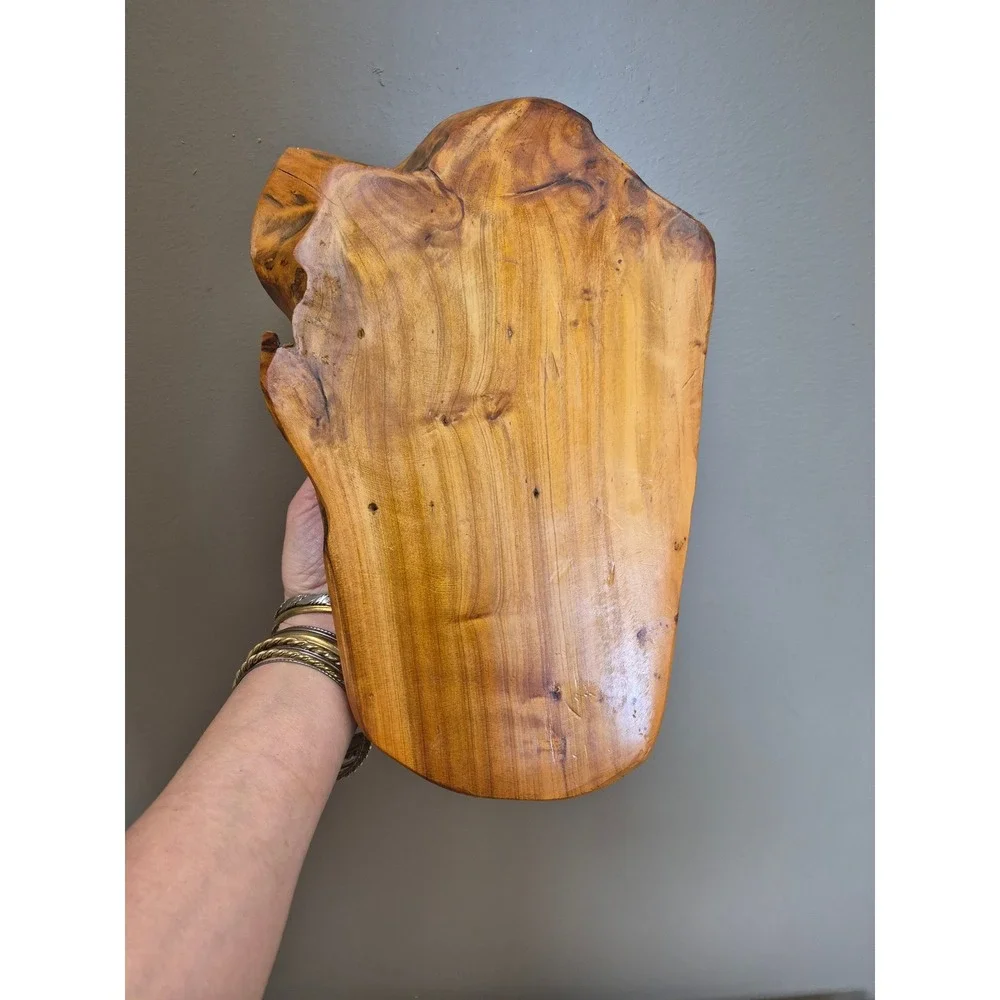 Hand Carved Live Edge Wood Bottle Holder Rustic Tabletop Wine Liquor Display